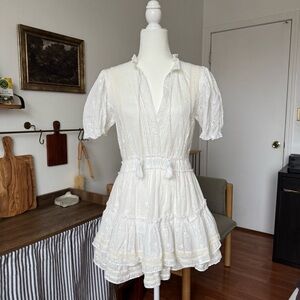 Mable Darling White Lace Mini Dress 100% Cotton Women’s Small NWT